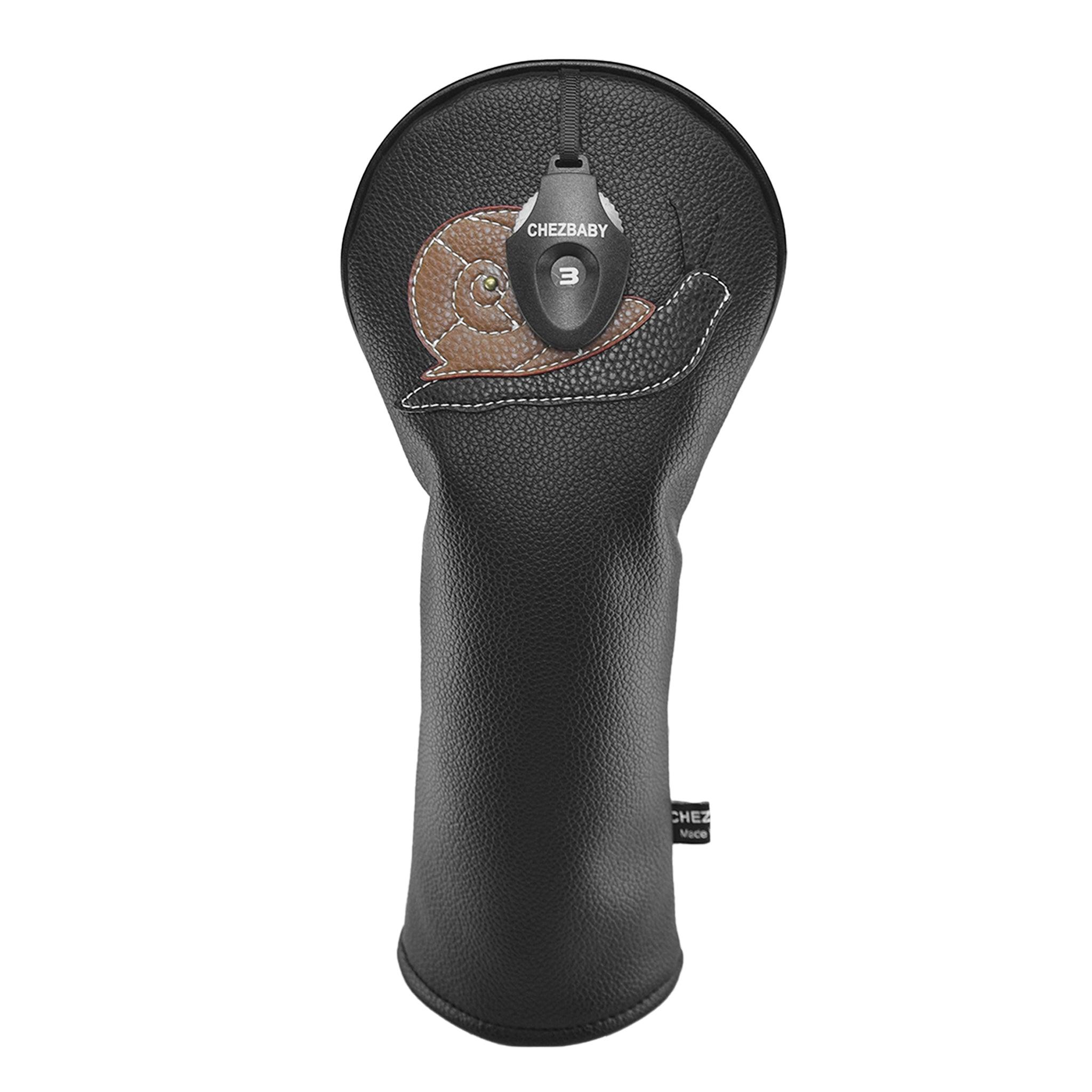 Snail PU Leather Golf Club Covers Driver Headcovers Fairway Woods Hybrid Protector with Interchangeable Number Tag - CHEZBABY GOLF COVER