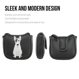 Bull Terrier PU Leather Golf Club Covers Square Large Mallet Putter Headcovers Protector - CHEZBABY GOLF COVER