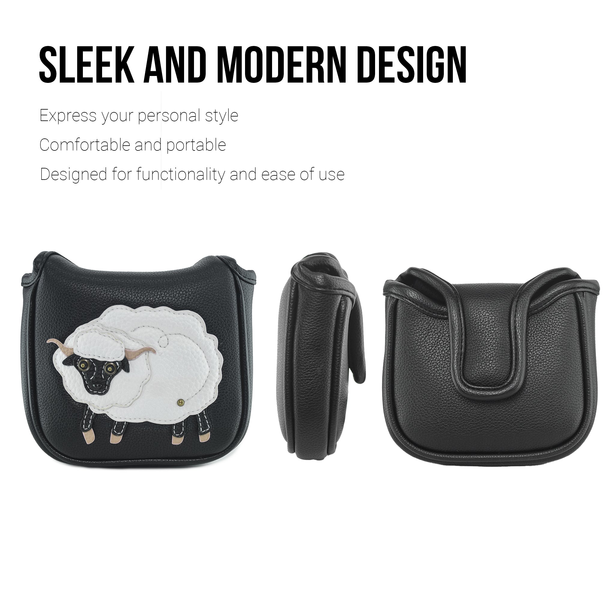 Sheep PU Leather Golf Club Covers Square Large Mallet Putter Headcovers Protector - CHEZBABY GOLF COVER