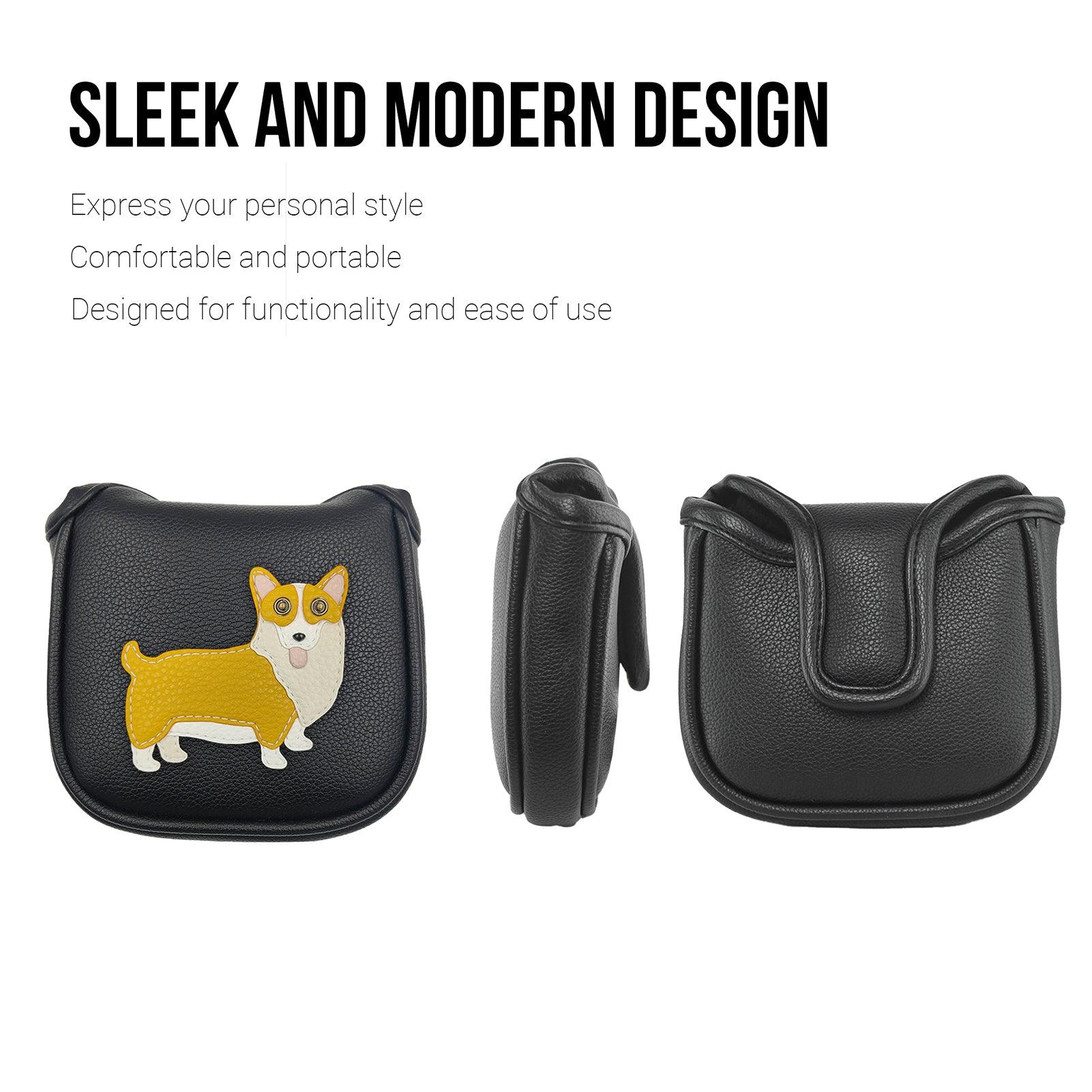 Corgi PU Leather Golf Club Covers Square Large Mallet Putter Headcovers Protector - CHEZBABY GOLF COVER