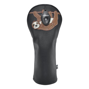 Sloth PU Leather Golf Club Covers Driver Headcovers Fairway Woods Hybrid Protector with Interchangeable Number Tag - CHEZBABY GOLF COVER