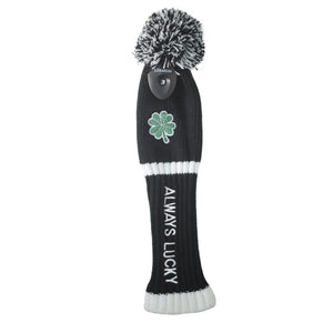 Original Clover Golf Club Head Covers Set 135 UT Driver Wood Fairway Hybrids Sock Knit St. Patricks Day Gift Embroidered Always Lucky 460cc POM POM - CHEZBABY GOLF COVER