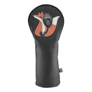 Fox PU Leather Golf Club Covers Driver Headcovers Fairway Woods Hybrid Protector with Interchangeable Number Tag - CHEZBABY GOLF COVER