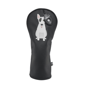 Bull Terrier PU Leather Golf Club Covers Driver Headcovers Fairway Woods Hybrid Protector with Interchangeable Number Tag - CHEZBABY GOLF COVER