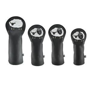 Sheep PU Leather Golf Club Covers Driver Headcovers Fairway Woods Hybrid Protector with Interchangeable Number Tag - CHEZBABY GOLF COVER
