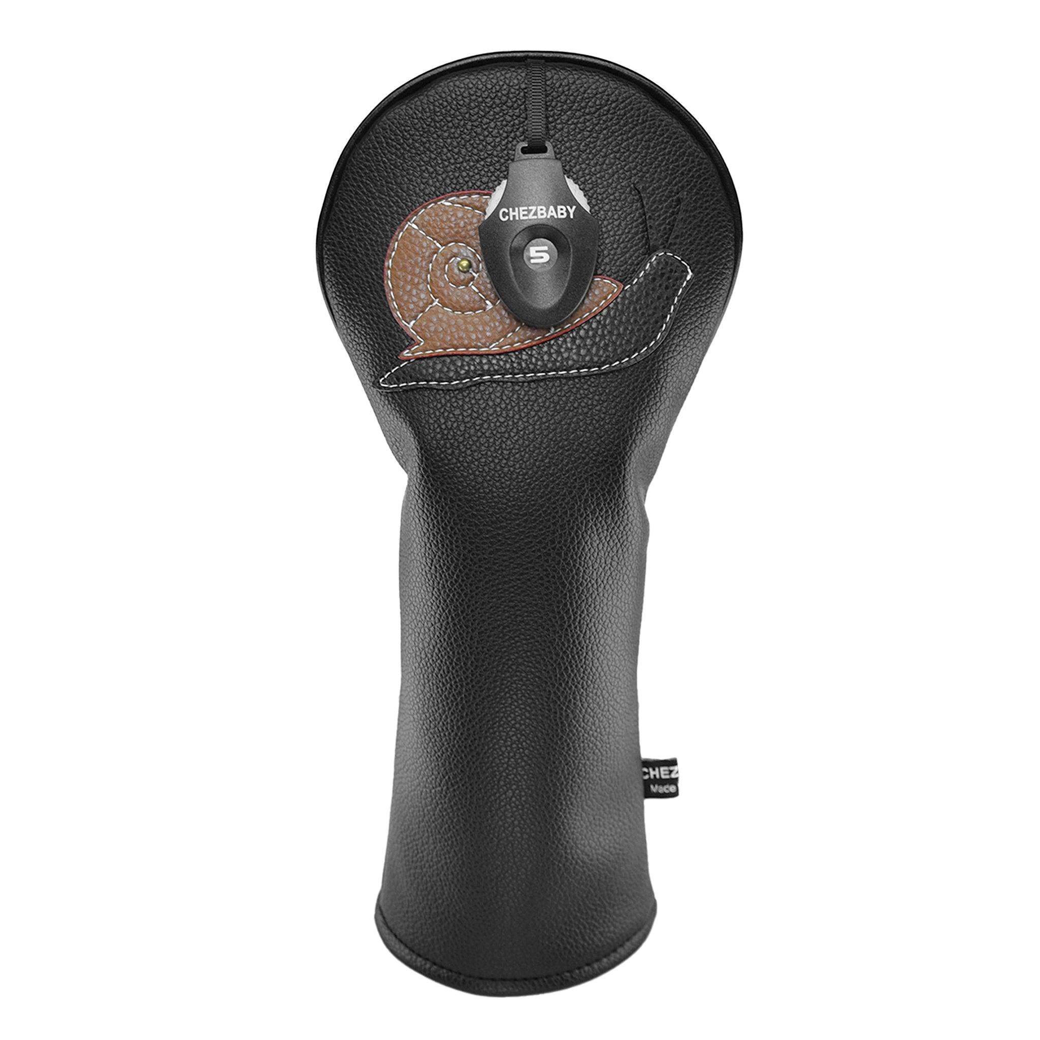 Snail PU Leather Golf Club Covers Driver Headcovers Fairway Woods Hybrid Protector with Interchangeable Number Tag - CHEZBABY GOLF COVER