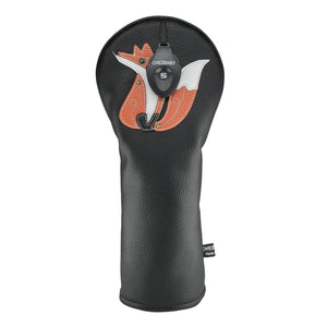 Fox PU Leather Golf Club Covers Driver Headcovers Fairway Woods Hybrid Protector with Interchangeable Number Tag - CHEZBABY GOLF COVER