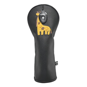 Giraffe PU Leather Golf Club Covers Driver Headcovers Fairway Woods Hybrid Protector with Interchangeable Number Tag - CHEZBABY GOLF COVER