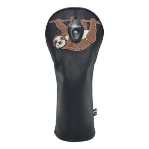 Sloth PU Leather Golf Club Covers Driver Headcovers Fairway Woods Hybrid Protector with Interchangeable Number Tag - CHEZBABY GOLF COVER