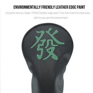 Mahjong Green Dragon PU Leather Golf Club Covers Driver Headcovers Fairway Woods Hybrid Protector with Interchangeable Number Tag - CHEZBABY GOLF COVER