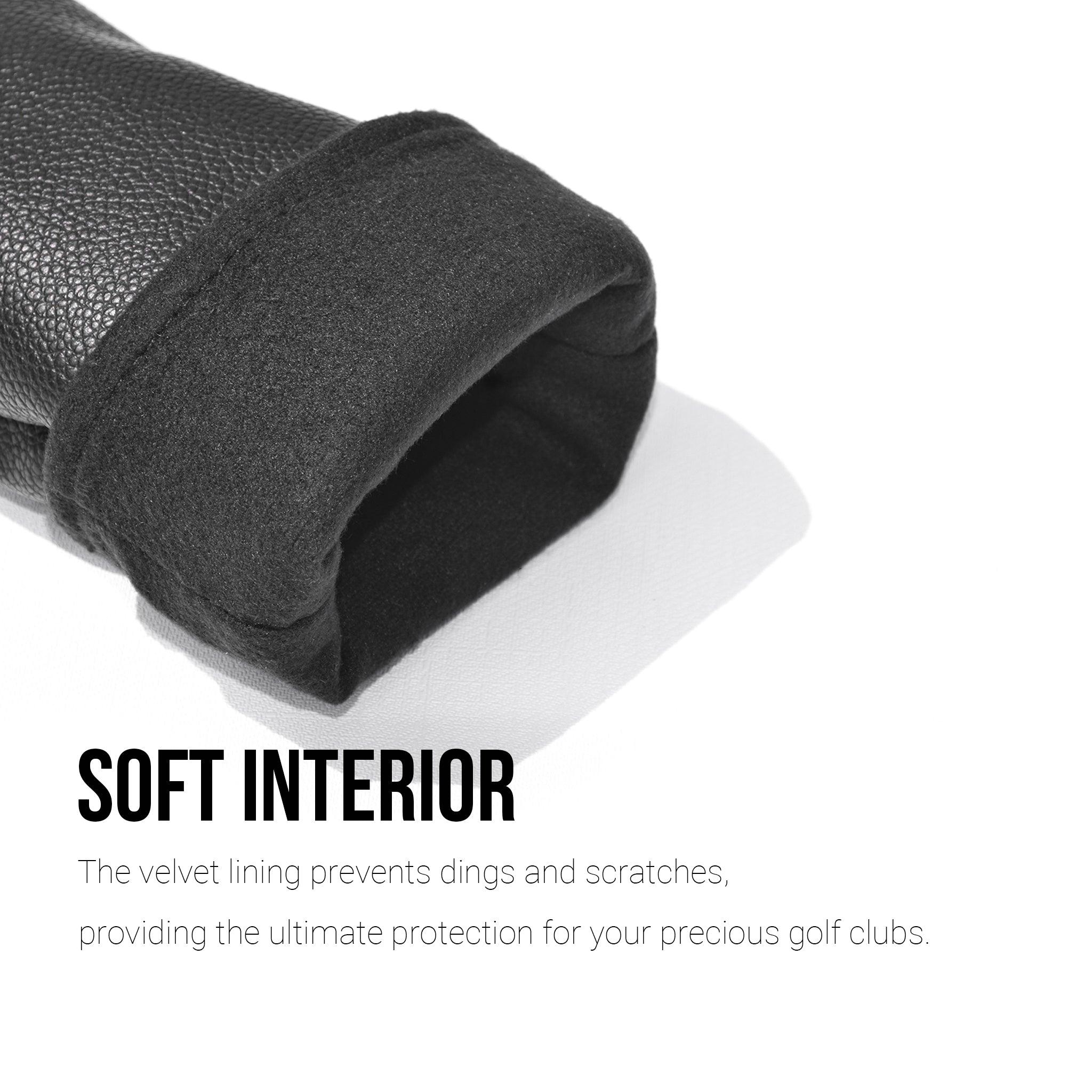 Snail PU Leather Golf Club Covers Driver Headcovers Fairway Woods Hybrid Protector with Interchangeable Number Tag - CHEZBABY GOLF COVER