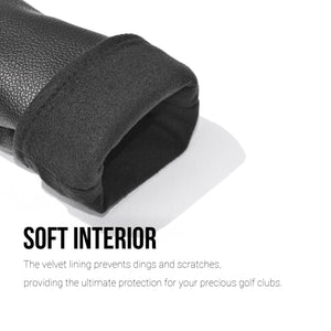 Sheep PU Leather Golf Club Covers Driver Headcovers Fairway Woods Hybrid Protector with Interchangeable Number Tag - CHEZBABY GOLF COVER