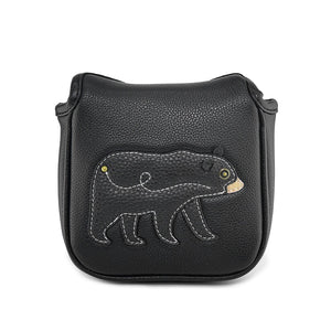 Black Bear PU Leather Golf Club Covers Square Large Mallet Putter Headcovers Protector - CHEZBABY GOLF COVER