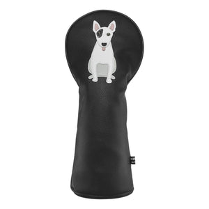 Bull Terrier PU Leather Golf Club Covers Driver Headcovers Fairway Woods Hybrid Protector with Interchangeable Number Tag - CHEZBABY GOLF COVER