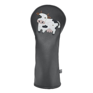 Cow PU Leather Golf Club Covers Driver Headcovers Fairway Woods Hybrid Protector with Interchangeable Number Tag - CHEZBABY GOLF COVER
