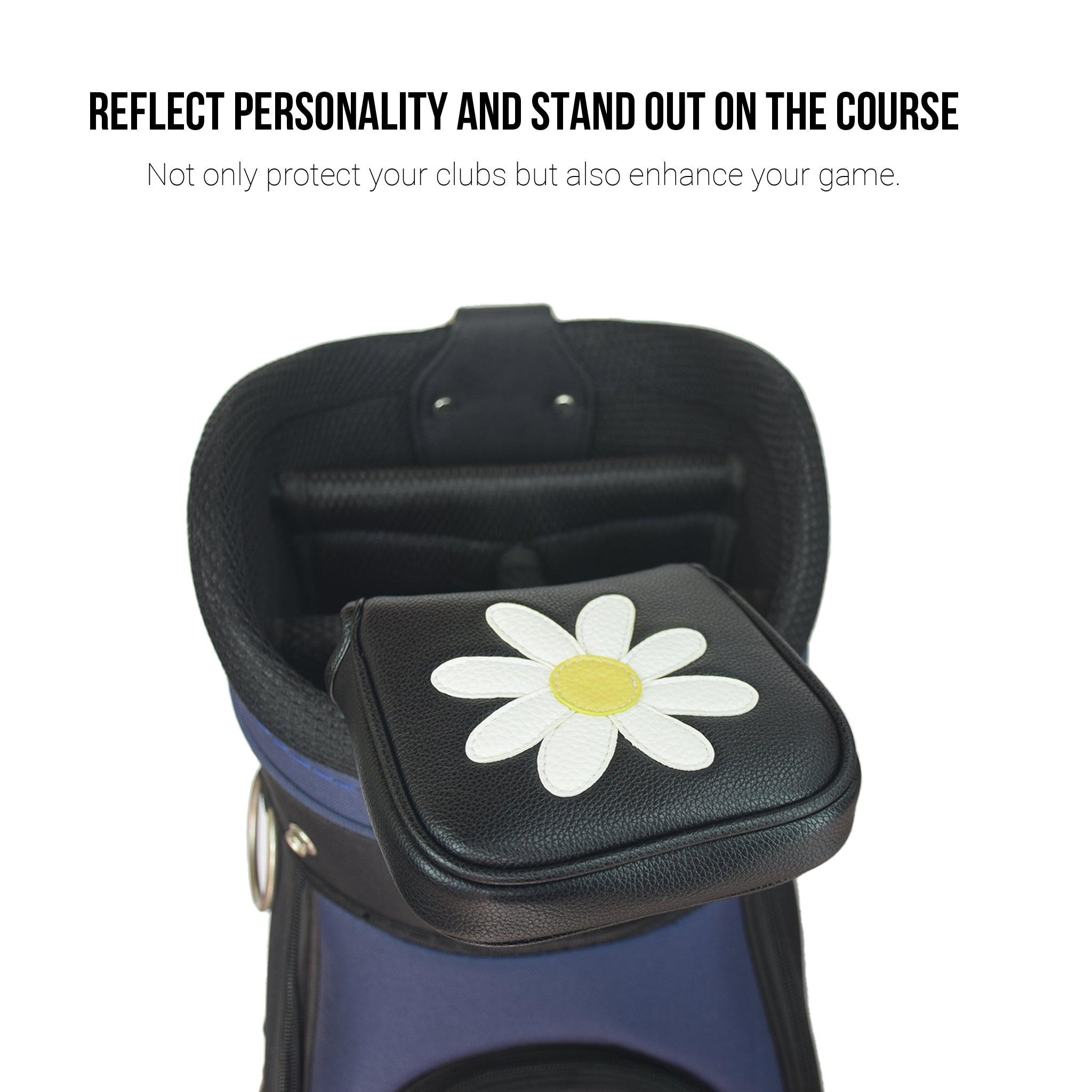 Daisy PU Leather Golf Club Covers Square Large Mallet Putter Headcovers Protector - CHEZBABY GOLF COVER