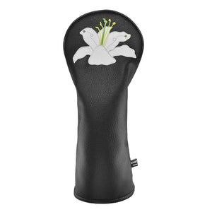 Lily PU Leather Golf Club Covers Driver Headcovers Fairway Woods Hybrid Protector with Interchangeable Number Tag - CHEZBABY GOLF COVER