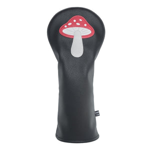 Mushroom PU Leather Golf Club Covers Driver Headcovers Fairway Woods Hybrid Protector with Interchangeable Number Tag - CHEZBABY GOLF COVER