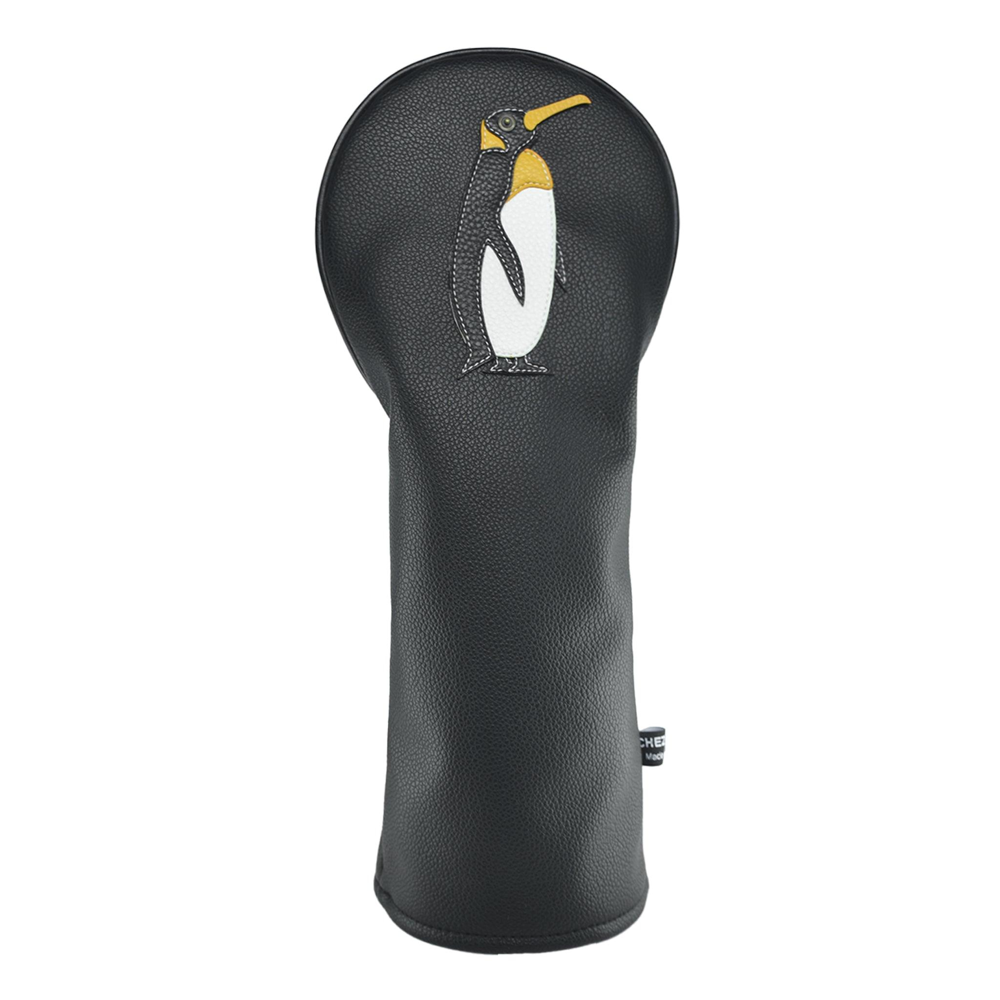 Penguin PU Leather Golf Club Covers Driver Headcovers Fairway Woods Hybrid Protector with Interchangeable Number Tag - CHEZBABY GOLF COVER