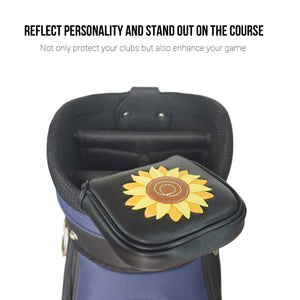 Sunflower PU Leather Golf Club Covers Square Large Mallet Putter Headcovers Protector - CHEZBABY GOLF COVER
