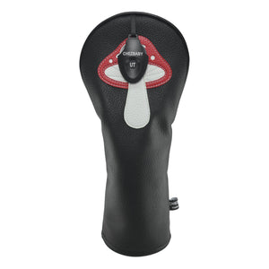 Mushroom PU Leather Golf Club Covers Driver Headcovers Fairway Woods Hybrid Protector with Interchangeable Number Tag - CHEZBABY GOLF COVER