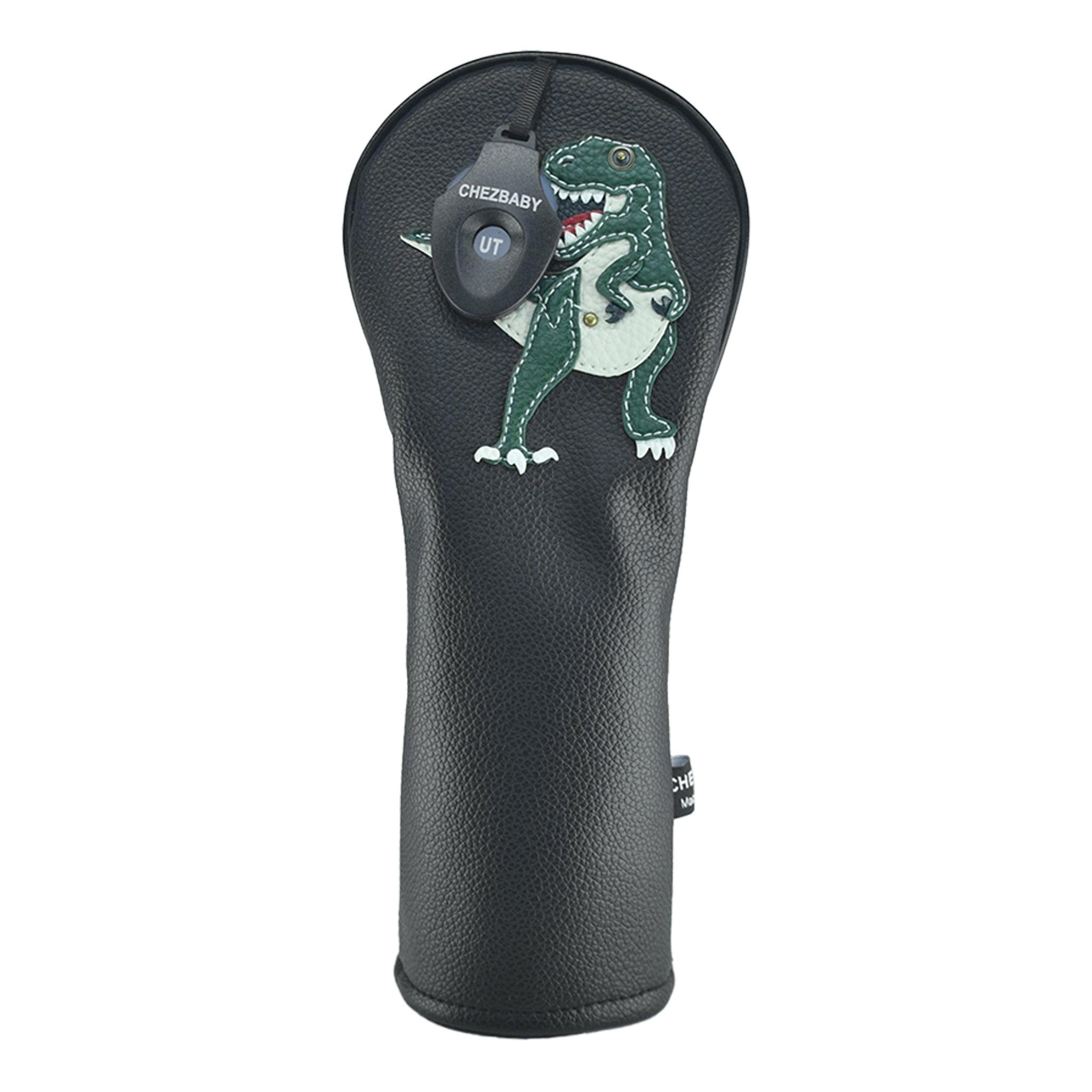 T Rex PU Leather Golf Club Covers Driver Headcovers Fairway Woods Hybrid Protector with Interchangeable Number Tag - CHEZBABY GOLF COVER