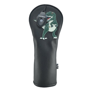 T Rex PU Leather Golf Club Covers Driver Headcovers Fairway Woods Hybrid Protector with Interchangeable Number Tag - CHEZBABY GOLF COVER