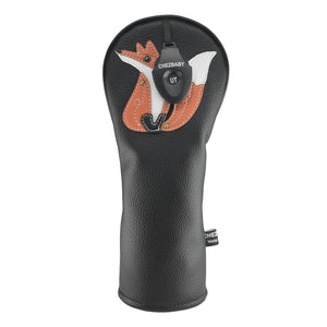 Fox PU Leather Golf Club Covers Driver Headcovers Fairway Woods Hybrid Protector with Interchangeable Number Tag - CHEZBABY GOLF COVER