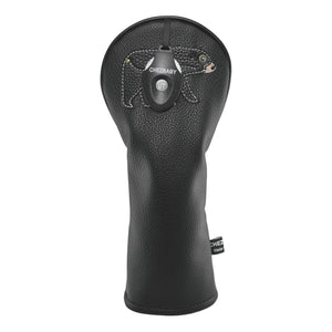 Black Bear PU Leather Golf Club Covers Driver Headcovers Fairway Woods Hybrid Protector with Interchangeable Number Tag - CHEZBABY GOLF COVER