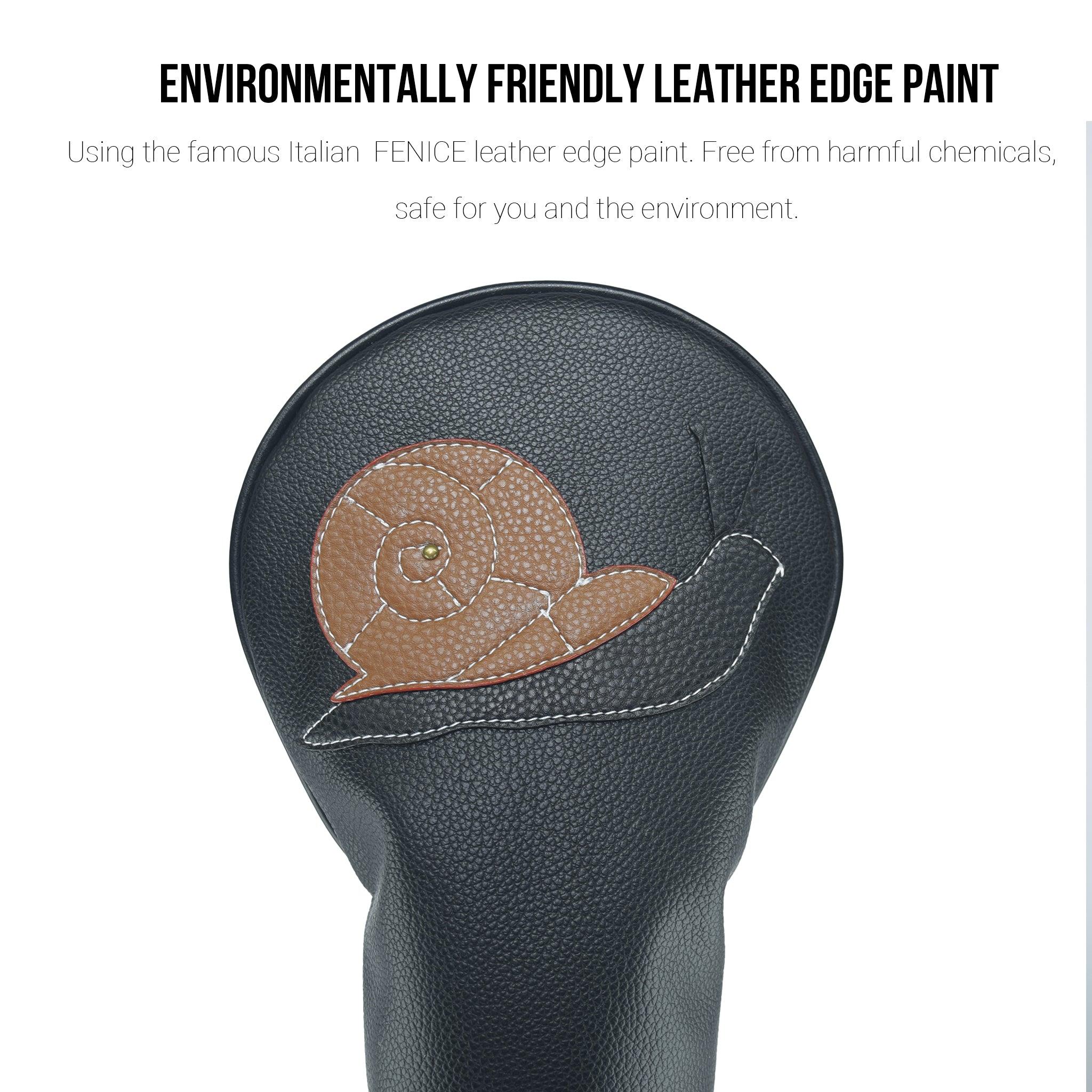 Snail PU Leather Golf Club Covers Driver Headcovers Fairway Woods Hybrid Protector with Interchangeable Number Tag - CHEZBABY GOLF COVER