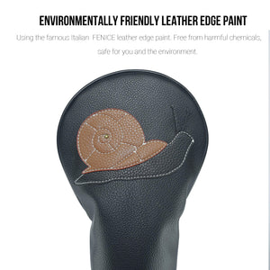 Snail PU Leather Golf Club Covers Driver Headcovers Fairway Woods Hybrid Protector with Interchangeable Number Tag - CHEZBABY GOLF COVER