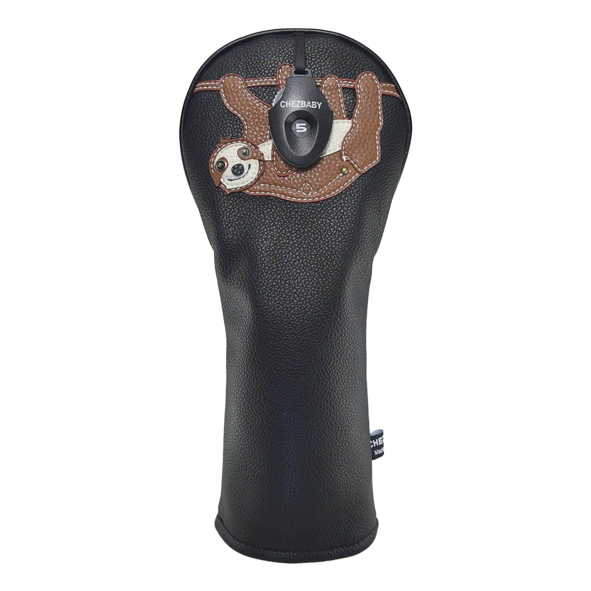 Sloth PU Leather Golf Club Covers Driver Headcovers Fairway Woods