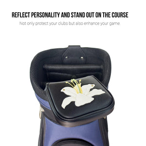 Lily PU Leather Golf Club Covers Square Large Mallet Putter Headcovers Protector - CHEZBABY GOLF COVER