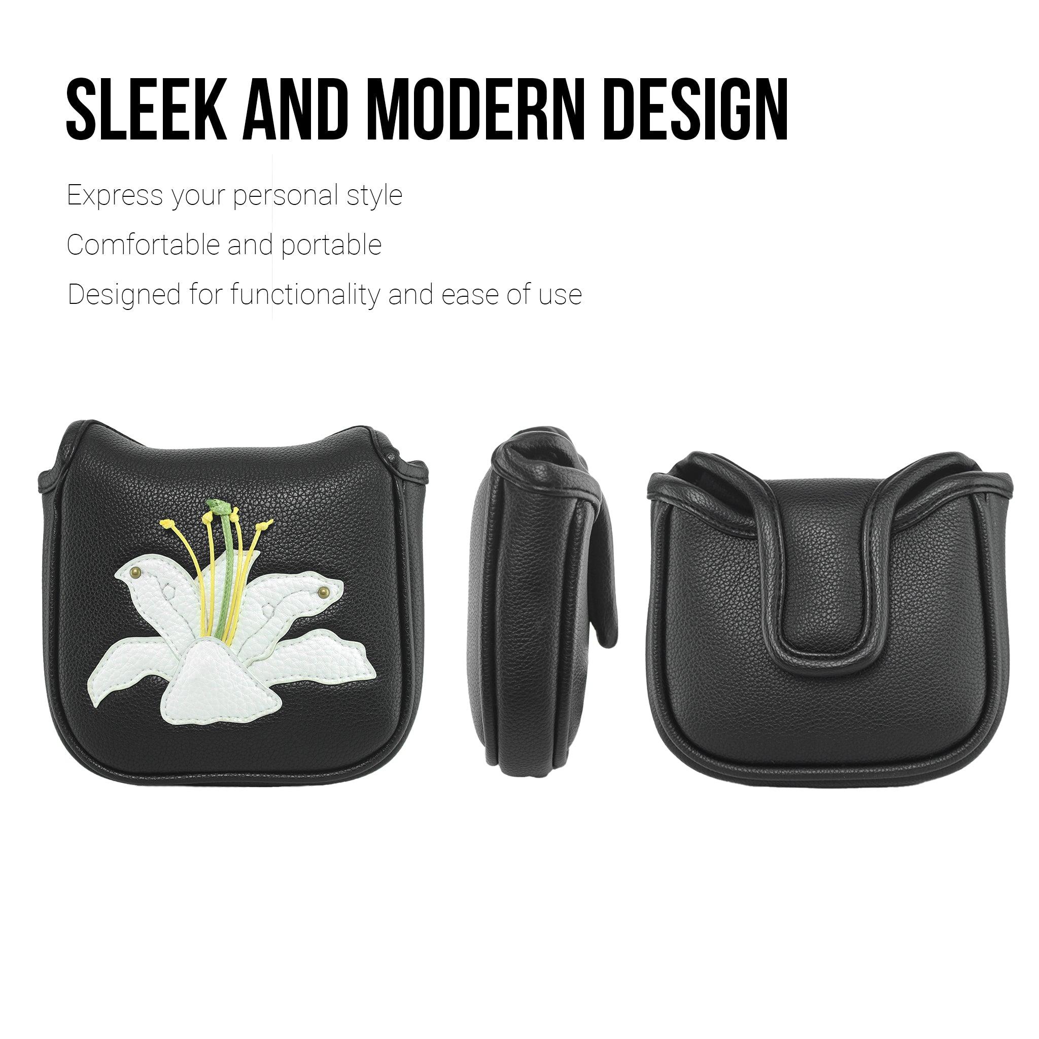 Lily PU Leather Golf Club Covers Square Large Mallet Putter Headcovers Protector - CHEZBABY GOLF COVER