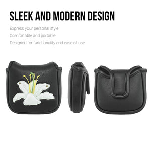 Lily PU Leather Golf Club Covers Square Large Mallet Putter Headcovers Protector - CHEZBABY GOLF COVER