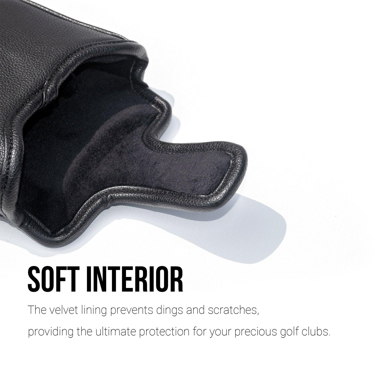 Lily PU Leather Golf Club Covers Square Large Mallet Putter Headcovers Protector - CHEZBABY GOLF COVER